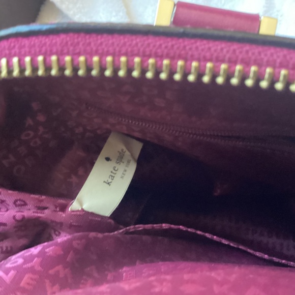 Kate Spade burgundy purse bag handles gold letter authenticity COA Luxury red - Picture 7 of 15